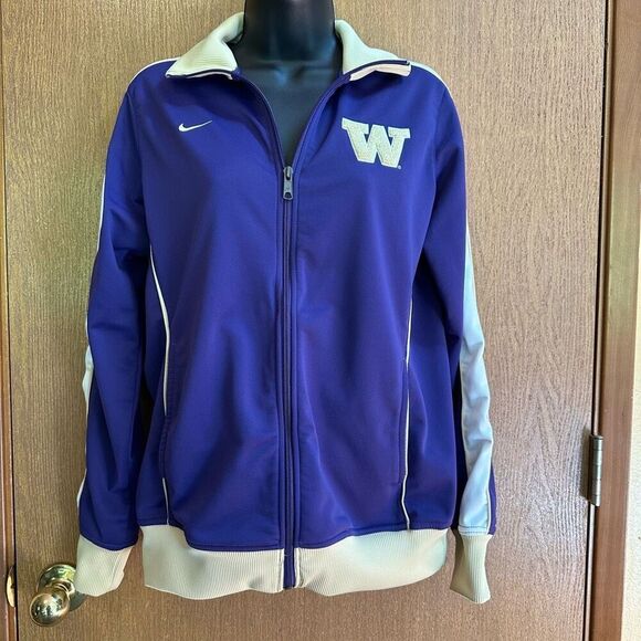 Nike UW Washington Huskies Zip up Jacket Purple and Tan | Women Size Large - Picture 6 of 16